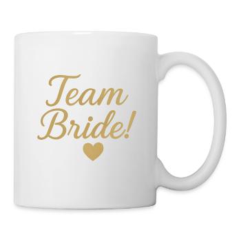 Team Bride Gold Script Design. Wedding - Mug - white - Right