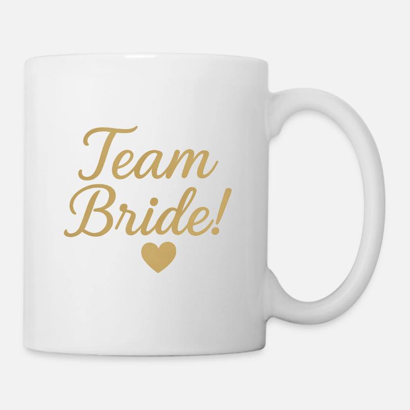Team Bride Gold Script Design. Hochzeit - Tasse - Weiß