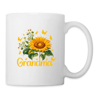 Sonnenblume Oma Tribute Design - Tasse - Weiß - Rechts