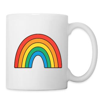 Vivid rainbow illustration in retro colors - Mug - white - Right