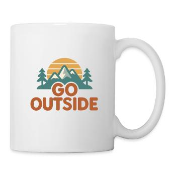 Mountain motif with a nature and adventure theme - Mug - white - Right