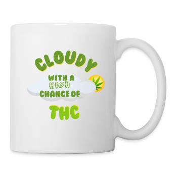 Wolkiges THC-Feier-Design - Tasse - Weiß - Rechts