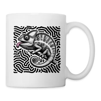 Chamäleon Psychedelisches Labyrinth Kunst - Tasse - Weiß - Rechts