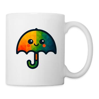 WPAP Polygon Kawaii Stil Spielzeug Regenschirm - Tasse - Weiß - Rechts