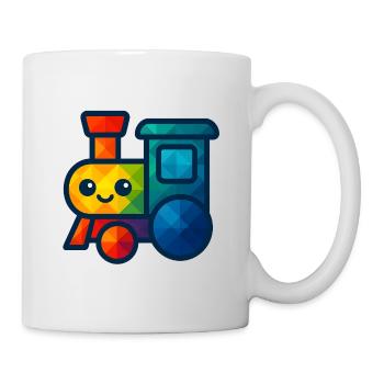 WPAP Polygon Kawaii Style Baby Toy Locomotive - Mug - white - Right