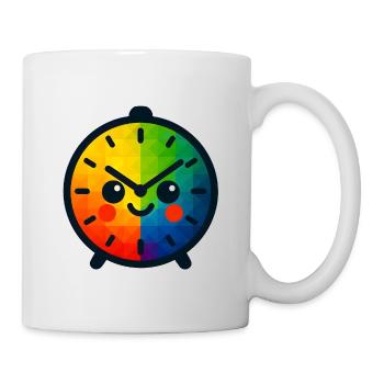 WPAP Polygon Kawaii Stil Baby Spielzeug Uhr - Tasse - Weiß - Rechts