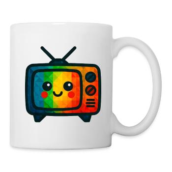 WPAP Polygon Kawaii Stil Spielzeug Fernsehgerät - Tasse - Weiß - Rechts