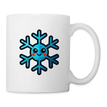 WPAP Polygon Kawaii Stil Spielzeug Schneeflocke - Tasse - Weiß - Rechts