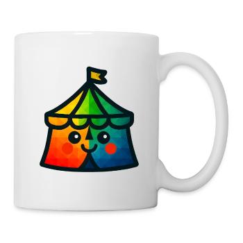 WPAP Polygon Kawaii Stil Baby Spielzeug Zirkuszelt - Tasse - Weiß - Rechts