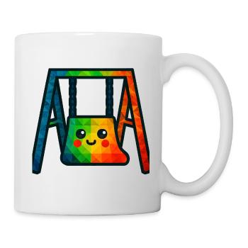 WPAP Polygon Kawaii Stil Baby Spielzeug Schaukel - Tasse - Weiß - Rechts