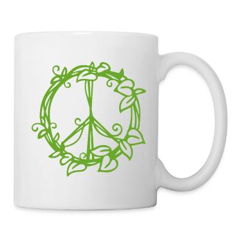 Nature-Inspired Peace Symbol Design - Mug - white - Right
