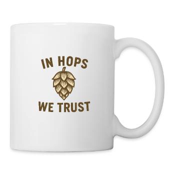 In Hops We Trust Text with Hops Aromatics - Mug - white - Right