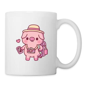 Cute Little Piggy Vacation Travel - Mug - white - Right