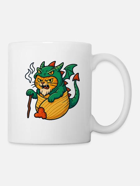 Dragon cat in fantasy design - Mug - white