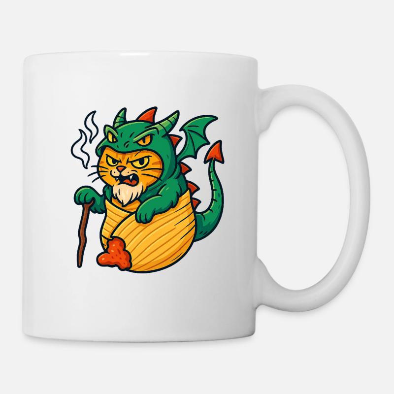 Chat dragon dans le design fantastique - Mug blanc - blanc