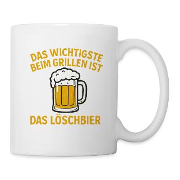 Das wichtigste beim grillen...witziges Motiv - Tasse - Weiß - Rechts