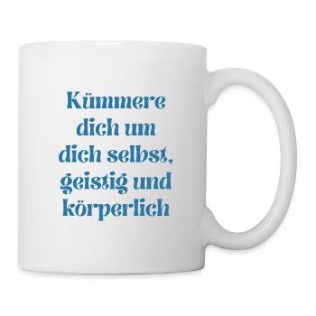 Motivational Self-Care Quote in Blue - Mug - white - Right