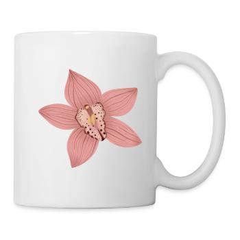 Rosa Orchideenblüte - Tasse - Weiß - Rechts