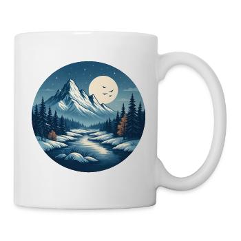 Mountainous nightscape with river - Mug - white - Right