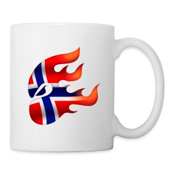 Norwegische Flagge - Norwegen - Ninja - Tasse - Weiß - Rechts