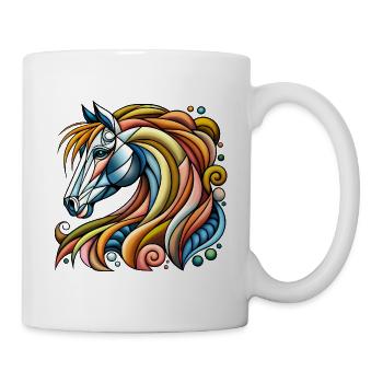 Portrait de licorne abstrait vibrant - Mug blanc - blanc - Droite