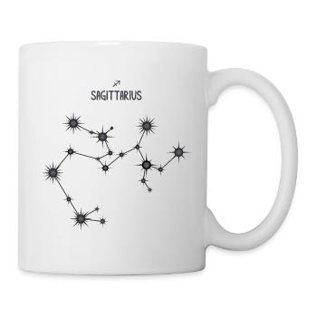 Sagittarius Zodiac Star Constellation Black & Gray - Mug - white - Right