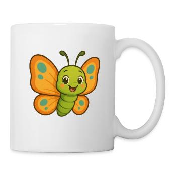 Schmetterling Cartoon Design - Tasse - Weiß - Rechts