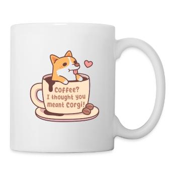 Corgi mignon dans une tasse de café Je pensais que vous vouliez dire Corgi - Mug blanc - blanc - Droite