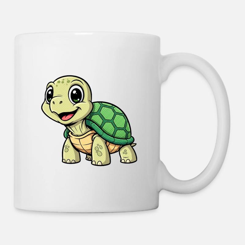Animation de tortue mignonne - Mug blanc - blanc