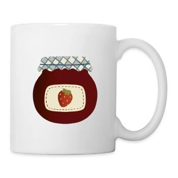 Erdbeer-Marmeladenglas - Tasse - Weiß - Rechts