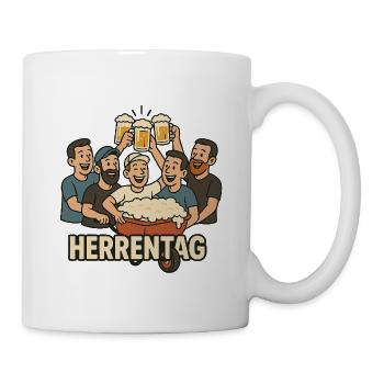 Herrentag Feierndes Bierglück Design - Tasse - Weiß - Rechts