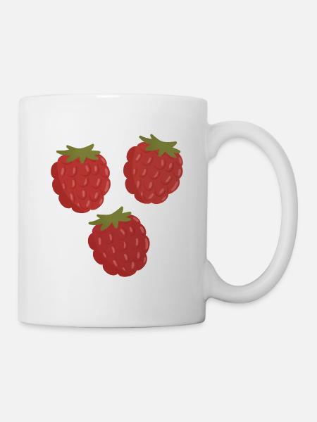 Lebendiges Himbeerfruchtmuster - Tasse - Weiß