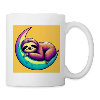 La paresse dort sur la Lune - Mug blanc - blanc - Droite