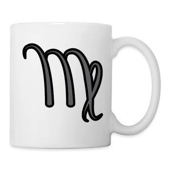 Symbole du signe du zodiaque Vierge Noir et gris - Mug blanc - blanc - Droite