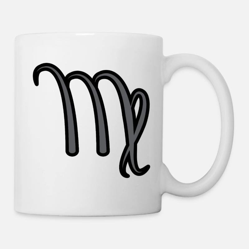 Jungfrau Sternzeichen Symbol Schwarz & Grau - Tasse - Weiß