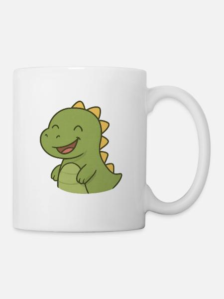 Lachender_Dino - Tasse - Weiß
