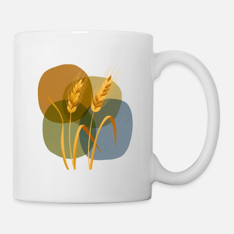 Golden grain pattern on pastel background - Mug - white