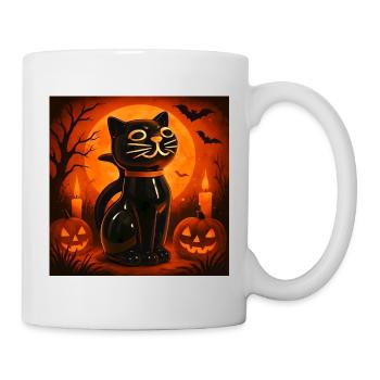 Grusel Katze Halloween Geschenk - Tasse - Weiß - Rechts
