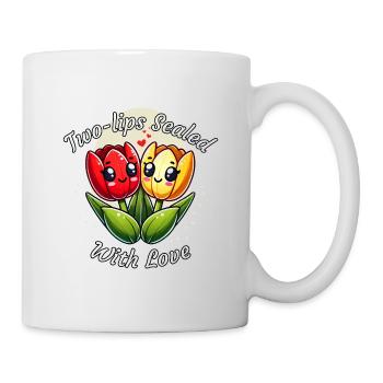 Kawaii Tulips Two-lips Sealed With Love  - Mug - white - Right