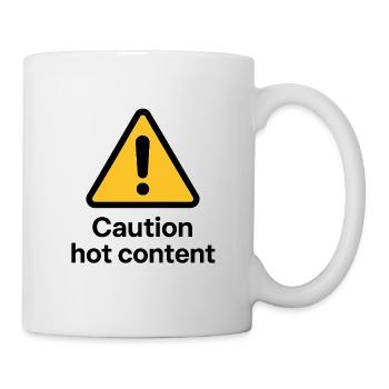 Warnung vor heißen Inhalten - Tasse - Weiß - Rechts