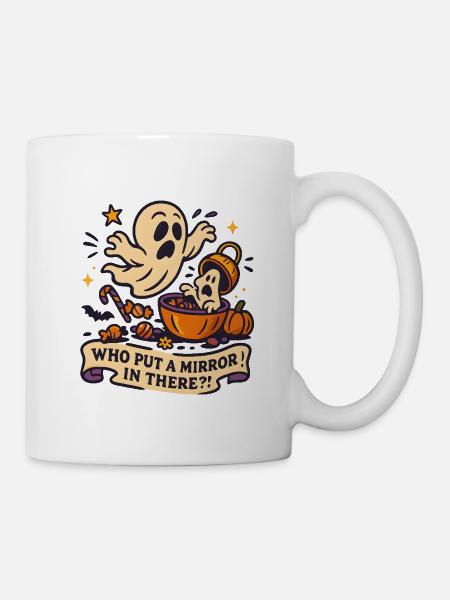 Spukgeist mit Halloween-Spruch - Tasse - Weiß