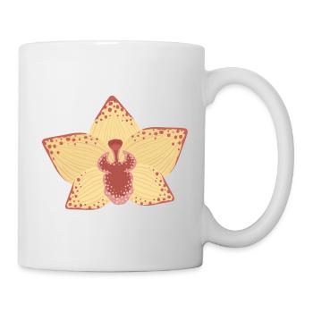 Elegant Orchid Flower Illustration - Mug - white - Right
