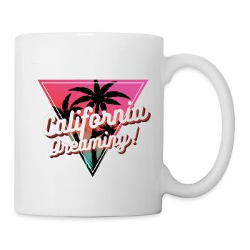 Californie rêvant de coucher de soleil sur les palmiers - Mug blanc - blanc - Droite