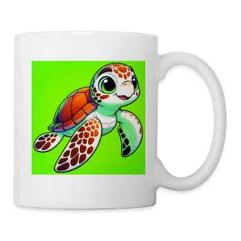 Schildkröte - Tasse - Weiß - Rechts