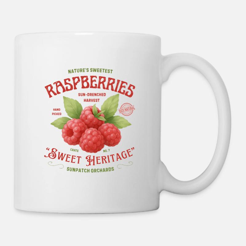 Raspberries Sweet Fruit Watercolor Raspberry - Mug - white