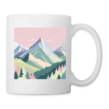 Abstract mountain landscape with pastel colors - Mug - white - Right