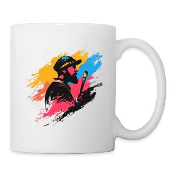 Künstlerischer Maler mit Farbklecks-Design - Tasse - Weiß - Rechts