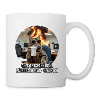 Drôle de chat de bureau disant design - Mug blanc - blanc - Droite