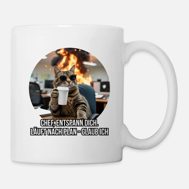 Funny Office Cat Saying Design - Mug - white