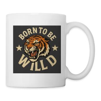 Wild tiger motif with slogan - Mug - white - Right
